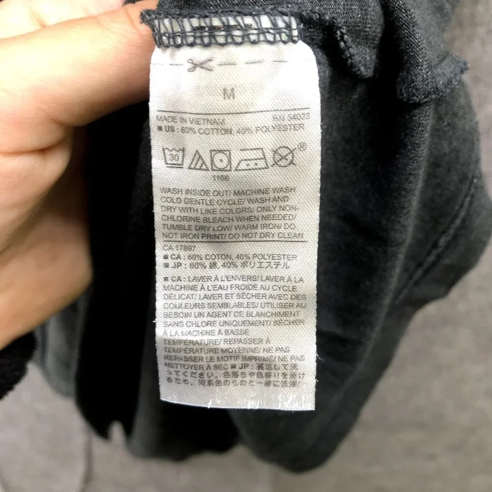 Banana Republic Short Sleeve T Shirt Mens M V-Neck Charcoal Gray‎ Eco Wash